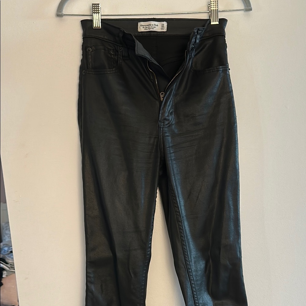 Black Women's Coated Jeans